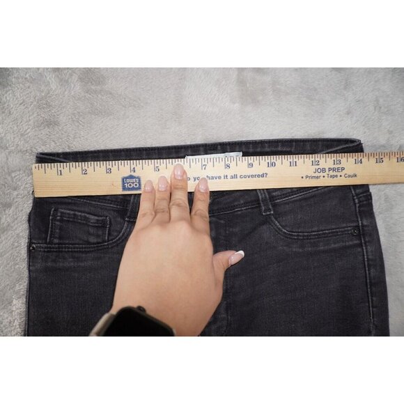 Zara Womens Jeans 8 Lead Grey Skinny Slim Ripped Distressed High Rise Raw Hem - Picture 6 of 10